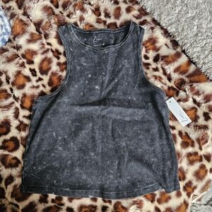 Women's Washed Black Tank Top